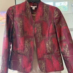 Coldwater Creek Red and Gold Blazer